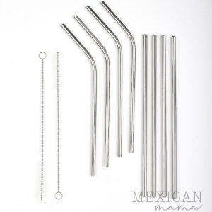 MExican Mama Stailess steel straws pack of 8
