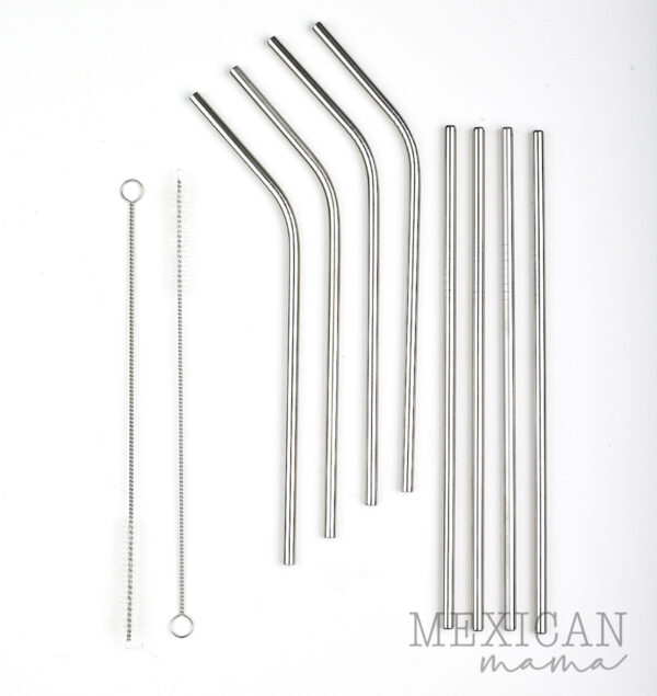 MExican Mama Stailess steel straws pack of 8